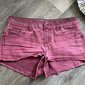 Mid rise jean shorts